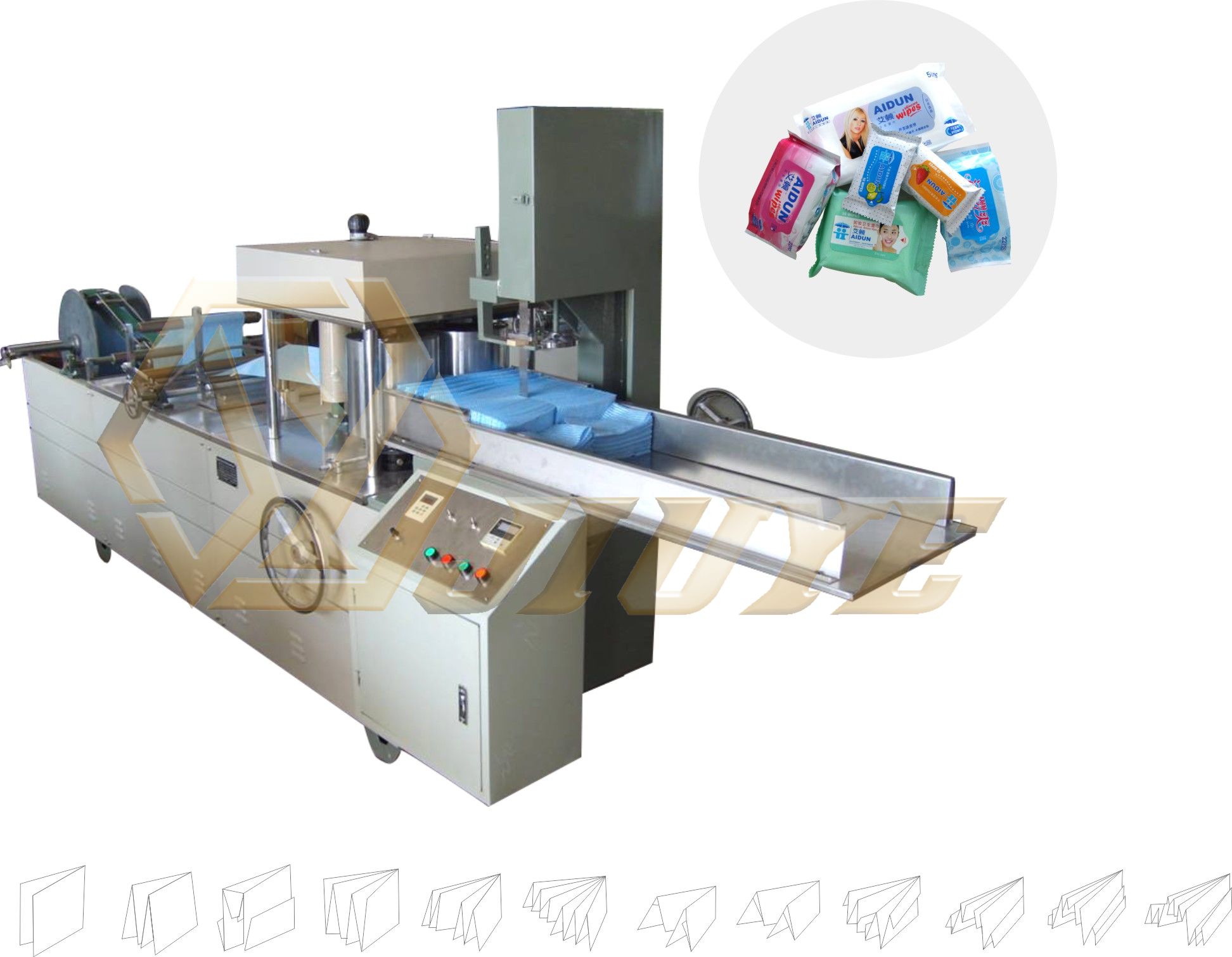 JY-Z(100-900)型全自動無紡布擦拭布(濕巾)折疊機